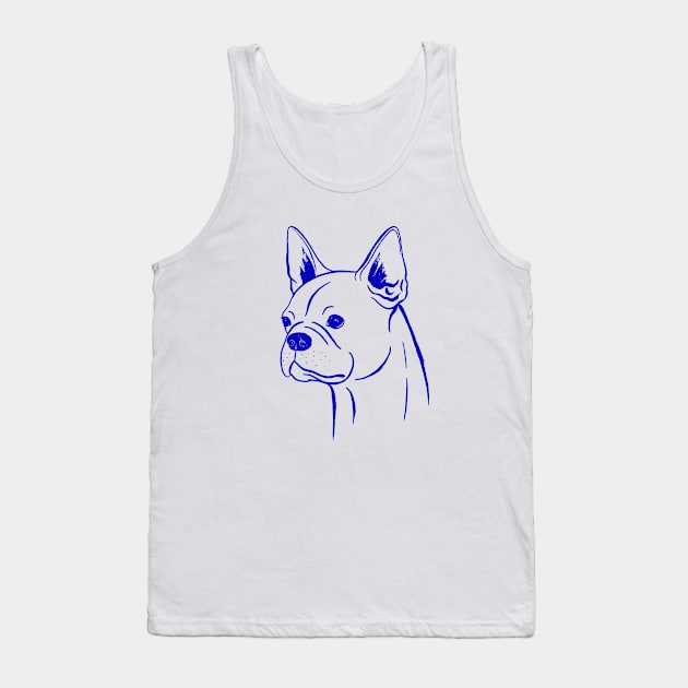 Boston Terrier (Beige and Blue) Tank Top by illucalliart